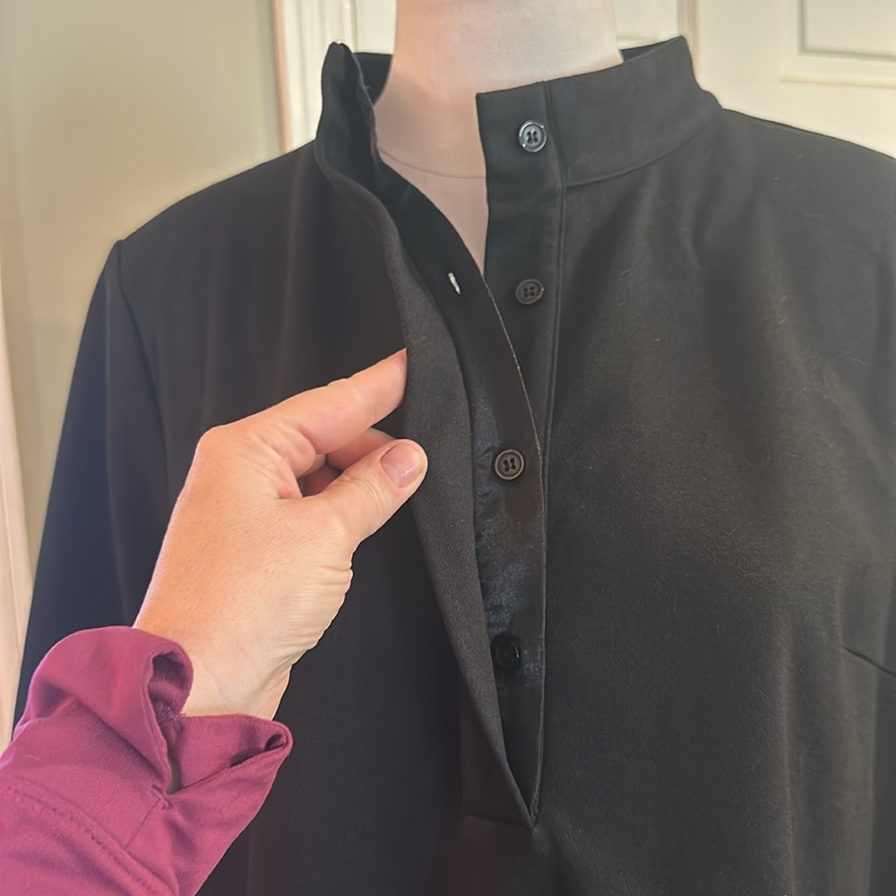 NWT Tuckernuck Sz Large Black Microsuede Velvet (?) long sleeve Clifton Dress - Picture 4 of 7